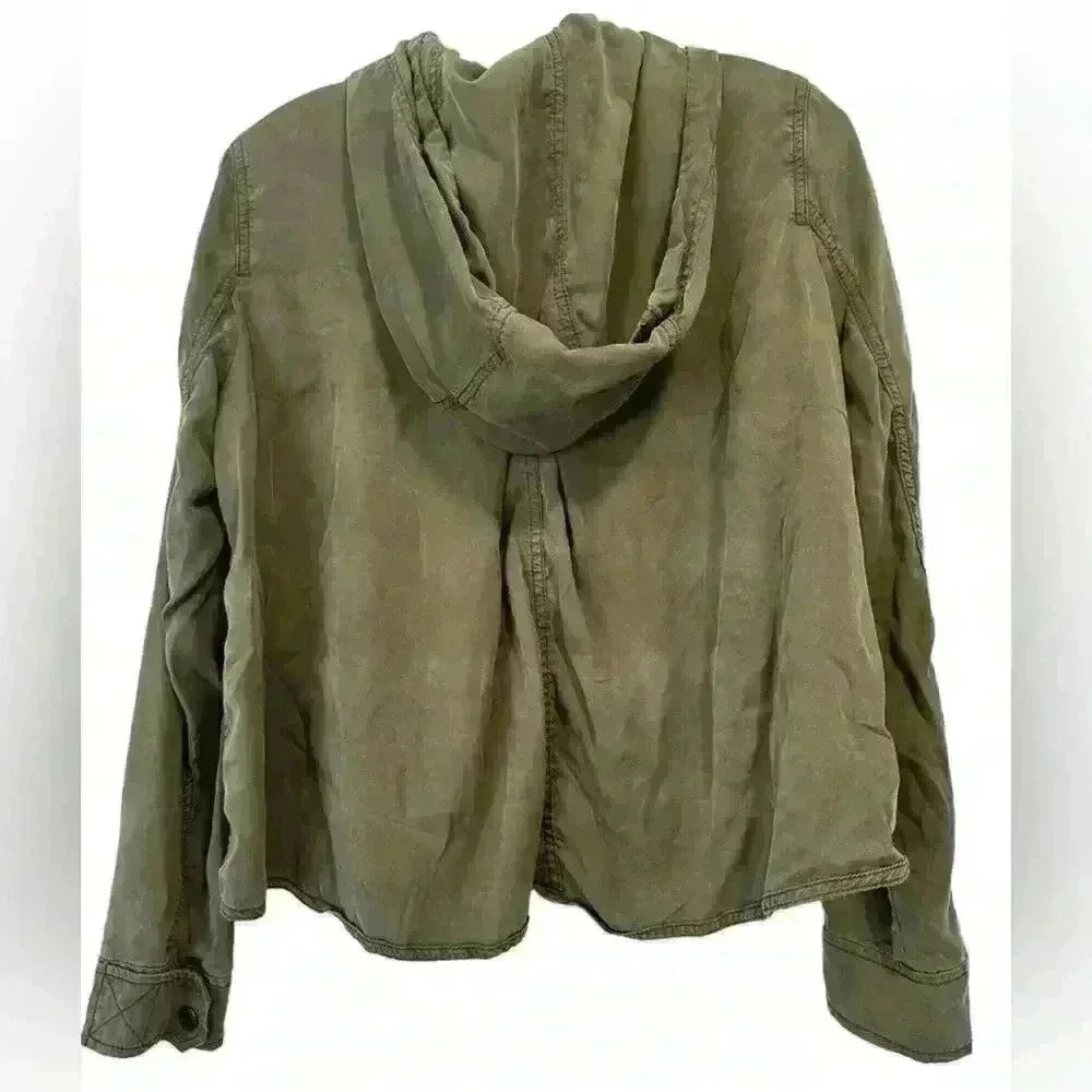 Free People Green Utility Hooded Jacket Size S - Picture 2 of 6